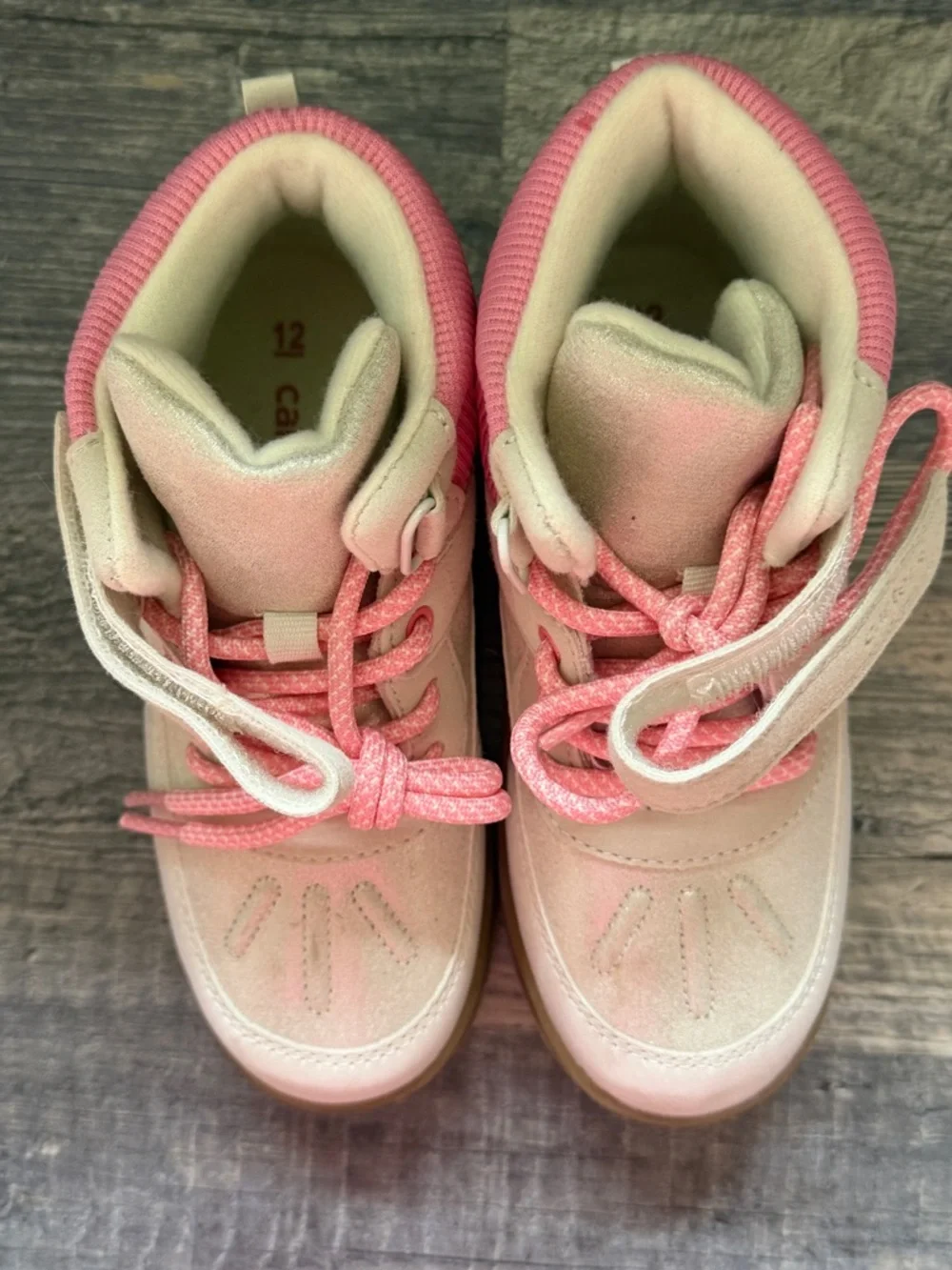 Carter’s Girls Pink Lace-Up Boots Size 12Cozy High Top Boots Winter
